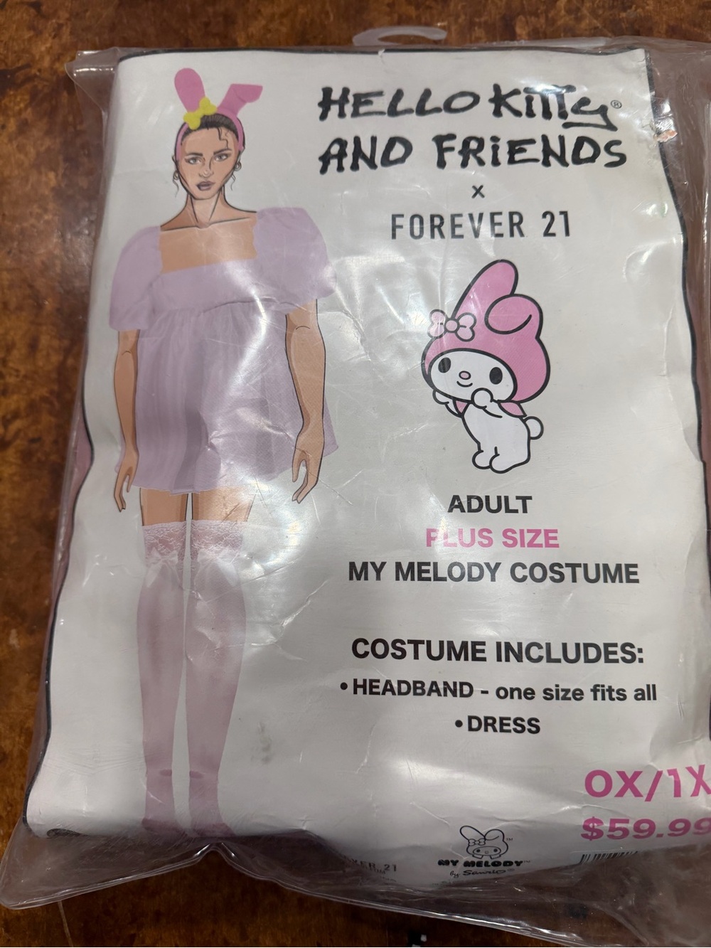 Forever 21 My Melody Adult 1X Costume in Light Pink